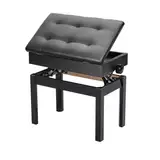 Allright Klavierhocker Klavier SitzbäNke Piano Sitzbank 56 x 33.5 x 58 cm Verstellbare Höhe mit PU Leder Gepolsterter Sitz Kissen Stauraum Taste Ablagefach Hocker Schwarz