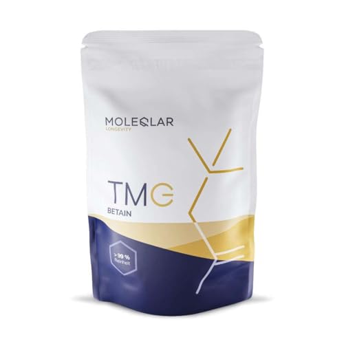 MoleQlar Betain (TMG) Pulver 120g - Nahrungsergänzungsmittel mit Kristallinem Betain aus Zuckerrüben - über 99% Reinheit - Vegan & Glutenfrei