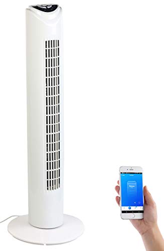 Sichler Haushaltsgeräte Smarte Ventilatoren: Turmventilator mit WLAN und App, für Siri, Alexa und Google Assistant (Ventilator WLAN, Smart Home, Handy steuern)