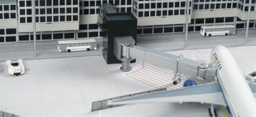 herpa 520416 – Flugzeug-Flugsteig als Ergänzung zum Miniaturflughafen, Andockstation, Fluggastbrücken Miniaturmodell, Airport für Sammler, Flugzeugmodelle, Bastler, Modellbausatz-Maßstab 1:500, Weiß