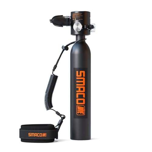 SMACO S300Plus Mini Tauchflasche Sauerstoffflasche Taucherflasche Mini zum tauchen Mit 5 Bis 10 Minuten Tauchen Sauerstofftank Taucher Set Tauchausrüstung Tragbare 0.5L