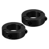 PATIKIL Geteilte Stellringe 28mm Langweilige 48mm OD 26mm Dicke, 2er-Pack 45#Aluminiumlegierung Tiefenanschlagringe Klemm mit Gewindestift für die Maschinenbauindustrie, Schwarz
