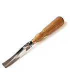 BeaverCraft Holzschnitz Hohleisen Meißel 7L/22 Holzschnitzwerkzeuge Schnitzen von Schalen Kohlenstoffstahlklinge Holzgriff Radiale Hohlmeißel Hart und weich Holz (lange gebogene Meißel G7L/22)