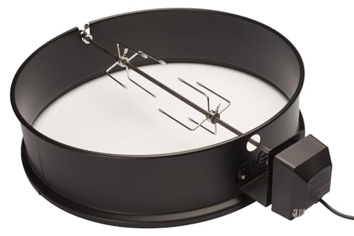 JX Drehspieß für 57 cm Kugelgrills – Kompatibel mit Weber Master-Touch, Weber One-Touch & Weber Performer – Rotisserie Set mit Edelstahl Spieß & Klammern – Perfekt für Hähnchen und Gyros