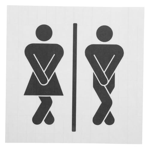 RORPOIR 1Blatt Toilettenschild Aufkleber für Männer und Frauen Kreative Badezimmerdekoration Selbstklebend und Langlebig für Glatte Oberflächen Wie Wände