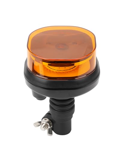 SUPAREE 12/24V Rundumleuchte Steckbar LED Rundumleuchte für Traktor Rundumleuchte 12V mit Schalter 12 Blinkmuster IP67 Wasserdicht Amber für Traktor LKW PKW Traktoren Gabelstapler