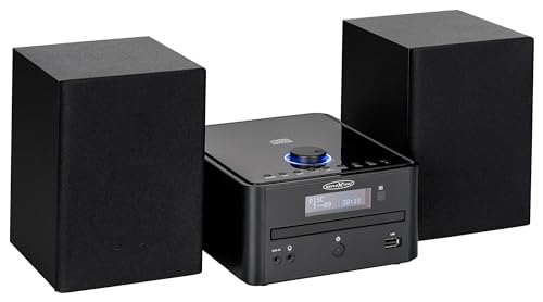 Reflexion HIF79DAB HiFi-Stereoanlage 2x40Watt Max. Musikleistung, CD/MP3, DAB+ Digitaltuner, Bluetooth, Streaming, USB/MP3, Alarm/Uhr/Sleeptimer, Schwarz