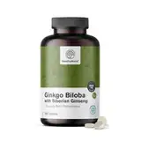 HealthyWorld Ginkgo Biloba mit sibirischem Ginseng 6600 mg - Hochdosiert - Unterstützung der kognitiven Funktion - 365 Tabletten für einen Jahresvorrat - Ginkgo-Extrakt 50:1 (120 mg) & 10:1 (60 mg)