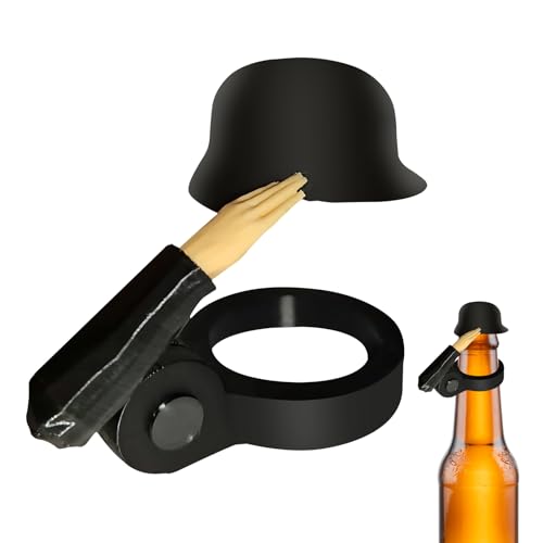 Haokelai Soldier Salute Bierflaschenhelm, Wiederverwendbar, Staubesdichtes Design, Dekorative Bierflaschenverschlüsse für Aktive Soldaten-Liebhaber