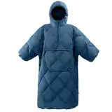 ATEPA Winter Poncho,Decke,Warm Umhang,Schlafsack,Reisedecke Tragbare kapuzendecke,Faule Steppdecke,Warme Jacke für Damen und Herren(Blau)