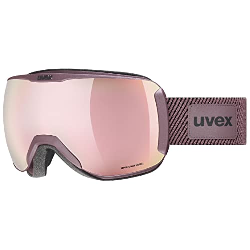 uvex downhill 2100 CV planet - Skibrille für Damen und Herren - konstraststeigernd - beschlagfrei - antique rose matt/rose-green - one size