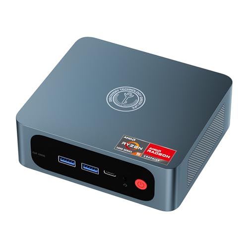 TRIGKEY Mini-PC Ryzen 5 5560 (6C/12T, bis zu 4,0 GHz), 16G DDR4 500G NVMe SSD, Speed ​​S5 Micro PC, DP+HDMI+Typ-C Triple-Screen 4K-Ausgang, WiFi-6, BT 5.2, Office | Heim-Minicomputer