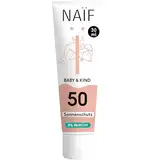 Naïf Sonnencreme auf mineralischer Basis - für Baby & Kind - LSF 50-0% Parfüm - Creme ohne Octocrylene - UVA und UVB Schutz - Wasserresistent - Dermatologisch Getestet - Ohne Mikroplastik - 30ML