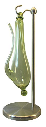 Goethebarometer aus Glas handgemacht und mundgeblasen in der Farbe Waldgrün inkl. Edelstahl Ständer