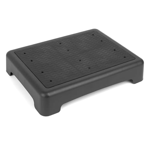StrongTek Half Step Hocker für Erwachsene und ältere Menschen, Kunststoff Mobility Step, Ergonomischer Büro Fußhocker, 3" Höhe, rutschfest, kompakt und leicht, 350 lbs Kapazität