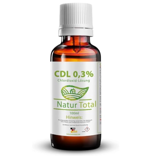 Natur Total CDL/CDs Chlordioxid Fertiglösung 0,3% 100ml - in pharmazeutischer Braunglasflasche mit Tropfverschluss - Made in Germany