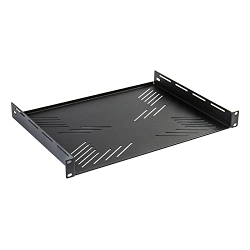 Music Store 19 Zoll Ablage, 1HE Rackwanne, Stahl, Schwarz Pulverbeschichtet, Einbautiefe 33cm