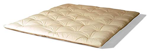 Futon Shiatsu oder Shiatzu Matratze 140x200, aus 100% Reiner Baumwolle, ca. 4-5 cm hoch, faltbares Futon, auch für Massage, Yoga oder Camping. + Transportbeutel Fuer Futon Shiatsu