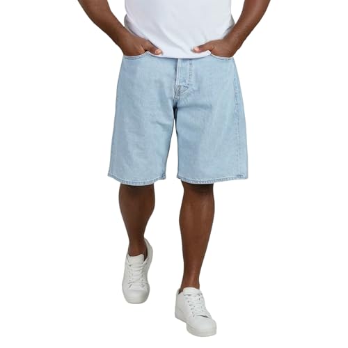 Baggy Jeans Herren Kurz Vintage Bermuda Jeanshose Gerades Bein Herren-Shorts mit Tasche Knielang Denim Sommer Lockere Kurze Hosen Männer Einfarbig Baggy Jeans Shorts Jorts für Urban