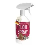 Petsly® Flohmittel Katzen, Hunde & Textilien - 500ml - Nicht färbend - Flohspray für Wohnung und Möbel - Langzeitschutz - mit natürlichen ätherischen Ölen wie Citronella- & Geraniol-Öl