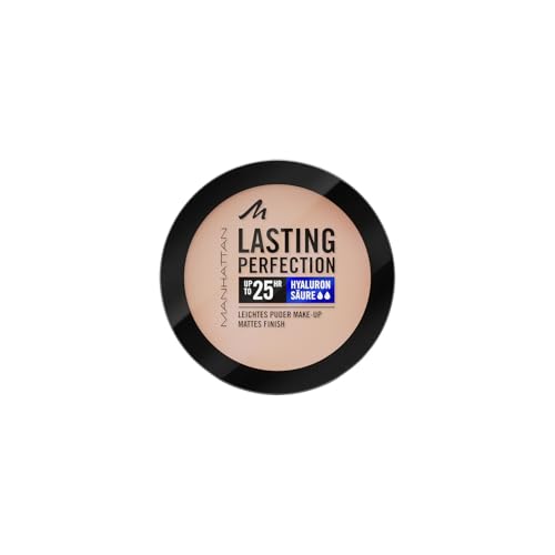 Manhattan Lasting Perfection Compact Make-up, Puder Make-up mit hoher Deckkraft für ein natürliches, mattes Finish, Fb. 004 Rose Ivory, 7 g