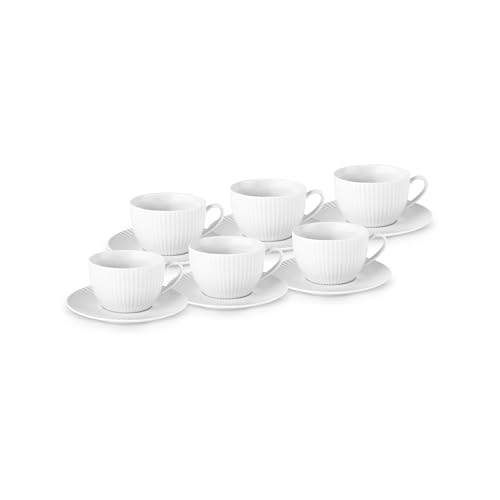 Karaca Seashell 200ml Teetasse für 6 Personen, Türkische Teegläser mit Untertasse, Cay Bardagi Set, Türkischer Tee, Cay Bardagi SETI, Elegant,Design, Hochwertiges Design