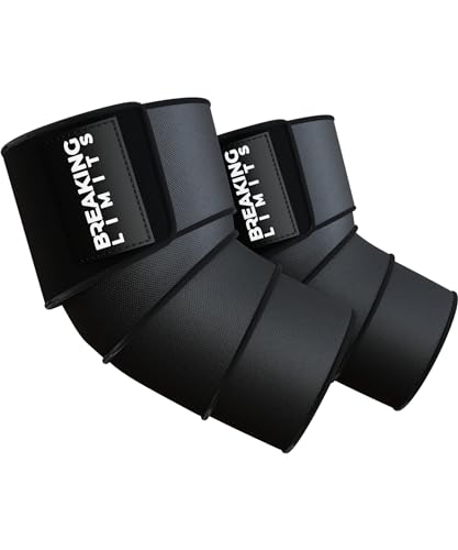 BREAKING LIMITS Ellbogen Bandage Gym - Ellenbogenbandage Kraftsport – Ellenbogenbandagen für Gewichtheben, Bodybuilding, Powerlifting, Bankdrücken & Fitness (1 Paar)