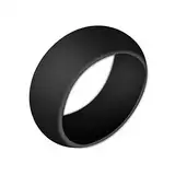 Boolavard Silikon Ehering für Männer und Frauen Preiswerte Silikon Gummiband, 7 Pack, 5 Pack & Singles - Weiß, Grau, Silber, Blau (Schwarz, 10-19.80mm)