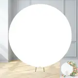 Reinweiß Rund Hintergrund, Durchmesser 2m Polyester Fotografie Hintergrund, Faltbare Weiß Hintergrundabdeckung für Hochzeit Geburtstag Party Deko Studio Portrait Requisiten(Kein Stand)
