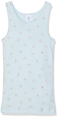 Sanetta Mädchen Shirt w/o Sleeves Allover Unterhemd, Blau (Aqua 50299), 92 (Herstellergröße: 092)