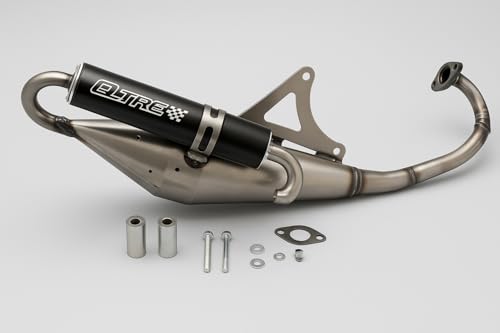 Sportauspuff – E-geprüft – passend für Aprilia SR 50 R LC, DiTech, Gilera Ice, DNA, Derbi Atlantis – 50ccm 2-Takt – Auspuffanlage für Piaggio Motor mit E-Nummer