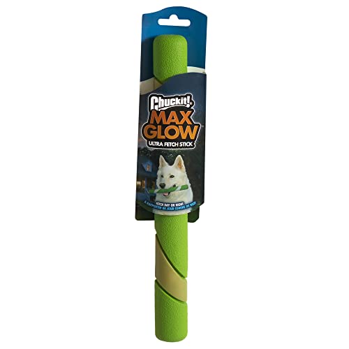 Chuckit! - Max Glow Ultra Fetch - Phosphoreszierender Stock für Hunde - Robuster und langlebiger Stock für Hunde - Leuchtet im Dunkeln - Einheitsgröße - Durchmesser 28 x 3 x 2.5 cm