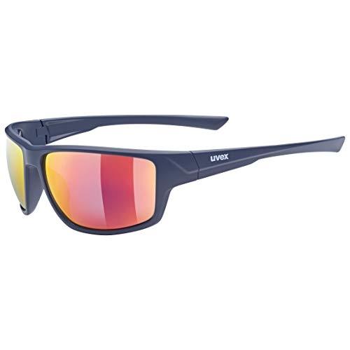 uvex sportstyle 230 - Sportbrille für Damen und Herren - verspiegelt - Filterkategorie 3 - blue matt/mirror red - Einheitsgröße