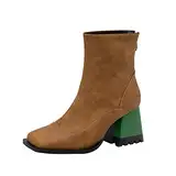 sale damenStiefeletten Damen Einfarbige Mid Calf Cowboy Stiefel Stylisch & Praktisch Winterstiefel Damen Elegant Klobiger Blockabs angebote des tages heute blitzangebote