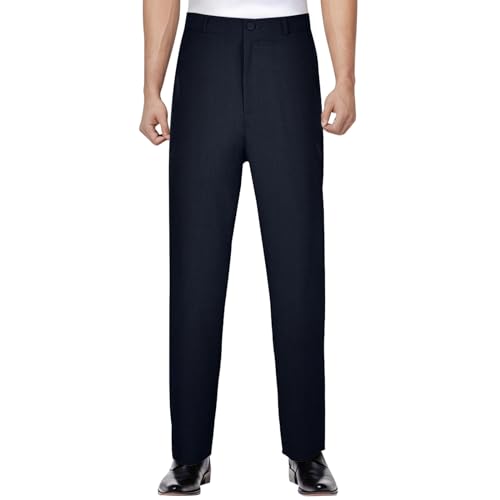 Slim-Taille-Vollhose für Herren, lässig, solide, mittlere Taschenlänge, modische Hose, Herrenhose Loungewear Herren Funktionshose Herren Sport Kurz Kurze Hosen Herren Chino Stoffhose Herren (BU2, M)