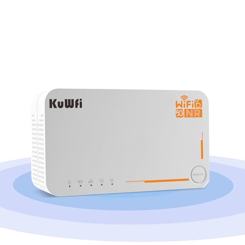 5G Router, 5G mobiler WLAN Router, NSA/SA 2.5Gbps 5G eSIM Modem, KuWFi 5G WLAN Router, 5G Router SIM Karte, AX3600 Dualband Pocket Wireless WiFi 6 Router, 32 Benutzer, 4000mAh, 5G Hotspot,Plug & Play
