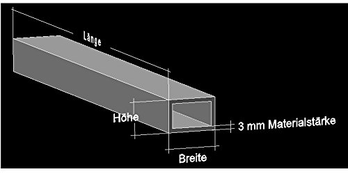 Alu Rechteckrohr 80 x 60 x 3 mm Aluminium AlMgSi0,5 Profilrohr Profil Aluprofil Rohr (600 cm (4 Stck. á 150 cm))