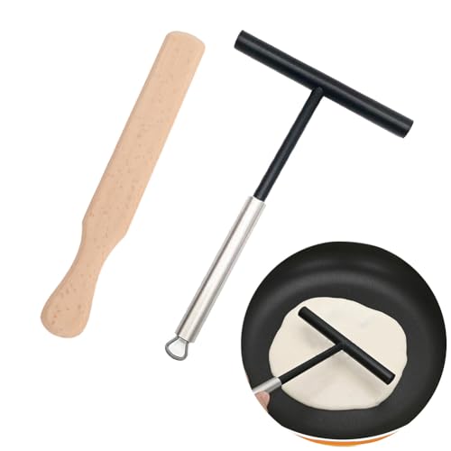 Crepes Verteiler, Teigverteiler, Crepes Wender, Crepes Zubehör, Pfannkuchenwender, Crepes-Set, Crepes Maker Zubehör, für Palatschinken Crepeteig Zuhause Küche Backen Kochen Backwerkzeuge, 2 Stück