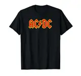 AC/DC Rock Music Band Yellow Outline Red Logo T-Shirt