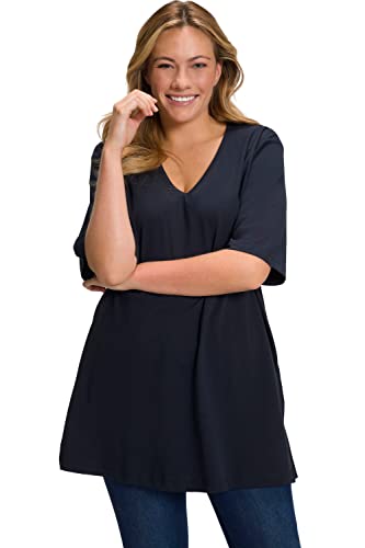 Ulla Popken, Damen, große Größen, Basic-V-Shirt