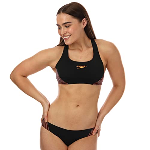 speedo Placement Thinstrap Bikini Damen schwarz