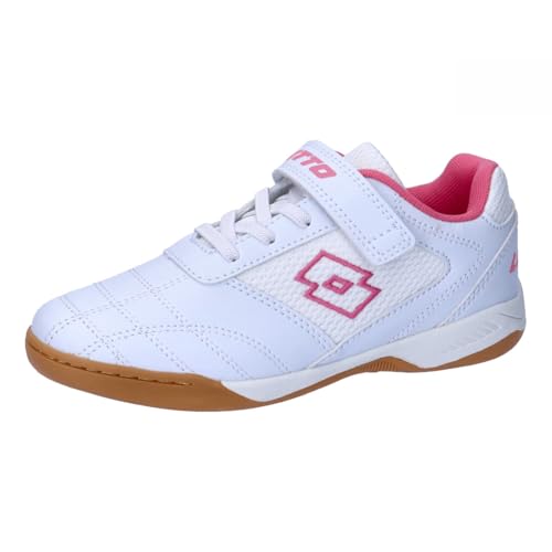 Lotto WHIZZER K Sneaker, White/FR.PINK, 33 EU