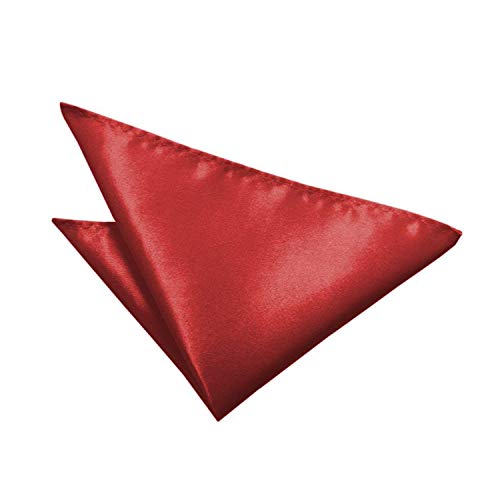 WedDecor Herren-Einstecktuch, Satin, Einstecktuch, einfarbig, weiches Polyester, schönes Mode-Accessoire für Weihnachten, Hochzeit, formelle Anlässe Gr. Medium, dunkelrot