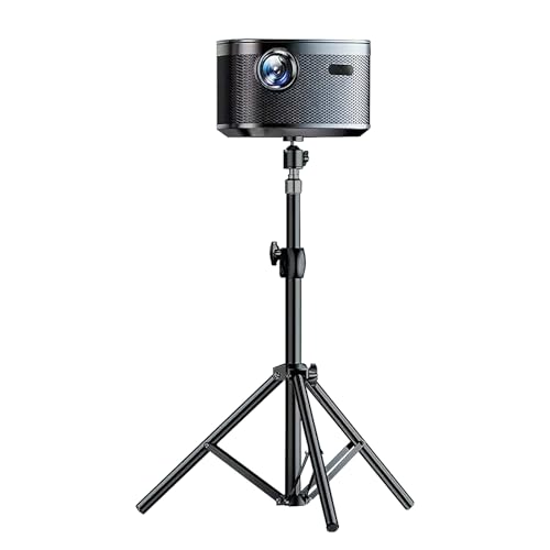 Gwezmxs Beamer Ständer Höhenverstellbar 32-60cm, Beamer Stativ 1/4" Gewinde, Schwarz Projektorständer mit 360° Drehbarem Kugel
