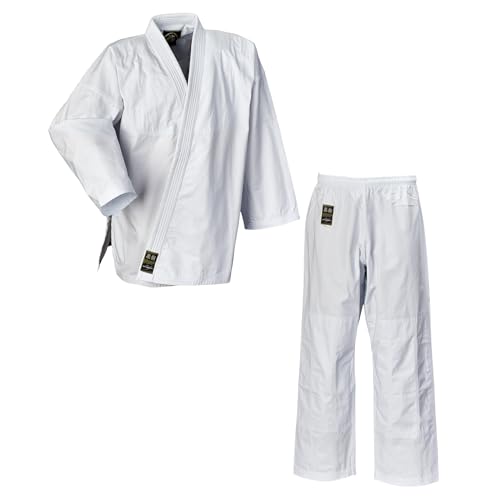 Ju-Sports SV Premium Ju-Jutsu Anzug Ronin Weiß 200 I Superleichter Jujutsu Anzug für Erwachsene I BJJ Gi Herren mit eingesticktem Kanji-Zeichen I 100% Baumwolle