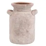 Rustikale Keramikvase, Vintage-Vase mit 2 Griffen, Boho-Keramikvasen für Bauernhausdekor, dekorative Blumenvasen für Heimdekoration, Tisch, Wohnzimmer, Regaldekor, 20 cm