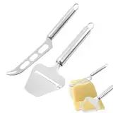 2 Stück Käsemesser Set,Käsemesser,Käsehobel,Käseschneider,Käseschneider Set,Käseschneider Aus Edelstahl,Käseschneider Edelstahl, Käse Werkzeuge,Für Hartkäse, Weichkäse Und Butter