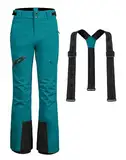 Pioneer Camp Skihose Damen Schneehose Abnehmbaren Hosenträgern Outdoorhose Damen Wasserdicht Winddichte Verschweißte Nähte Schneefang Snowboardhose Softshellhose Funktionshose Eisblau L