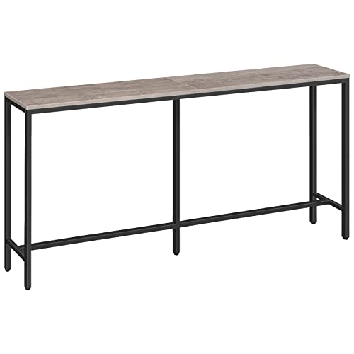 MAHANCRIS 160 cm Konsolentisch, Schmal Tisch, Langer Eingangstisch, Flurtisch, Beistelltisch, Kleiner Ausstellungstisch, Sofatisch für Flur, Wohnzimmer, Grau ACTHG16001Z