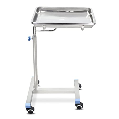 czyuRachel Servierwagen, Edelstahl Serving Trolley Laborwagen Tragbar Abräumwagen Medical Dental Rolling Cart Rack Adjustable Medical Equipment Transportwagen Medizinisch Rollwagen Mit Universalräder